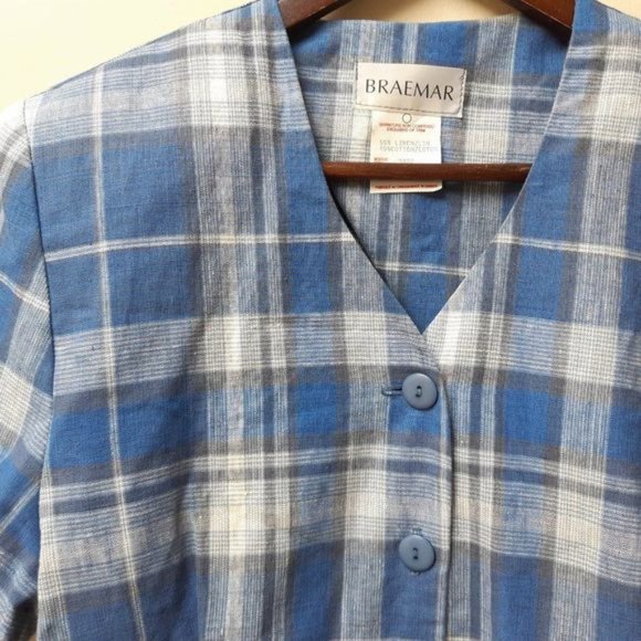 Caslon Blue Stripe Cotton Button Down Shirt Blouse XL - Picture 3 of 7